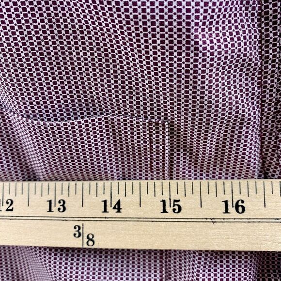 Attention Men's Dress Shirt XL Long Sleeve Modern Fit Red White Striped - Picture 7 of 11